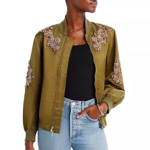 Cinq à Sept
Diamond Daisies Embellished Bomber Jacket
